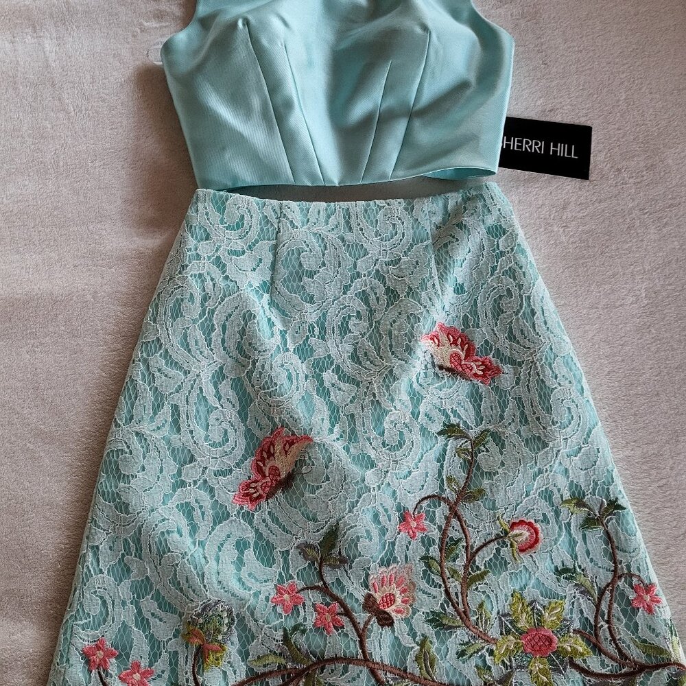 Sherri Hill two piece cocktail prom dress STUNNING Size 00